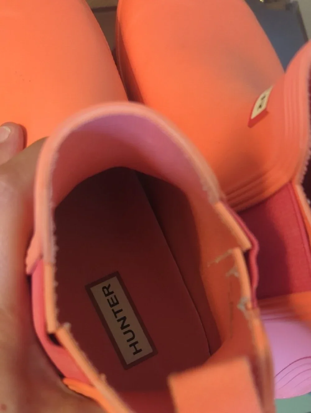 Hunter Coral Pink Chelsea Rain Boots